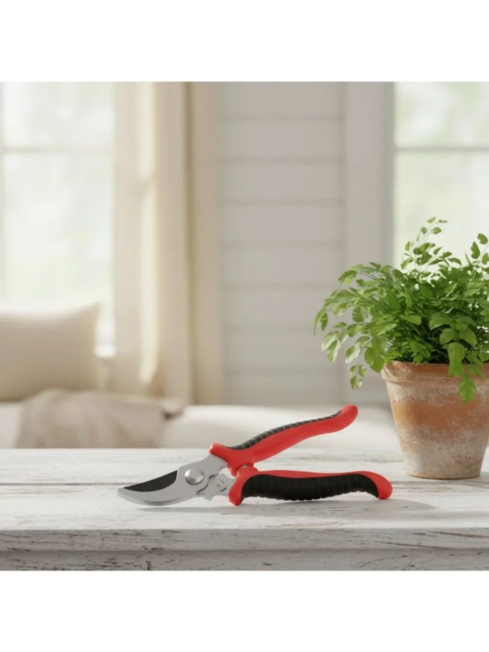 Garden Pruning Shears 7in Stainless Steel Scissors Houseplants Flowers Red Black